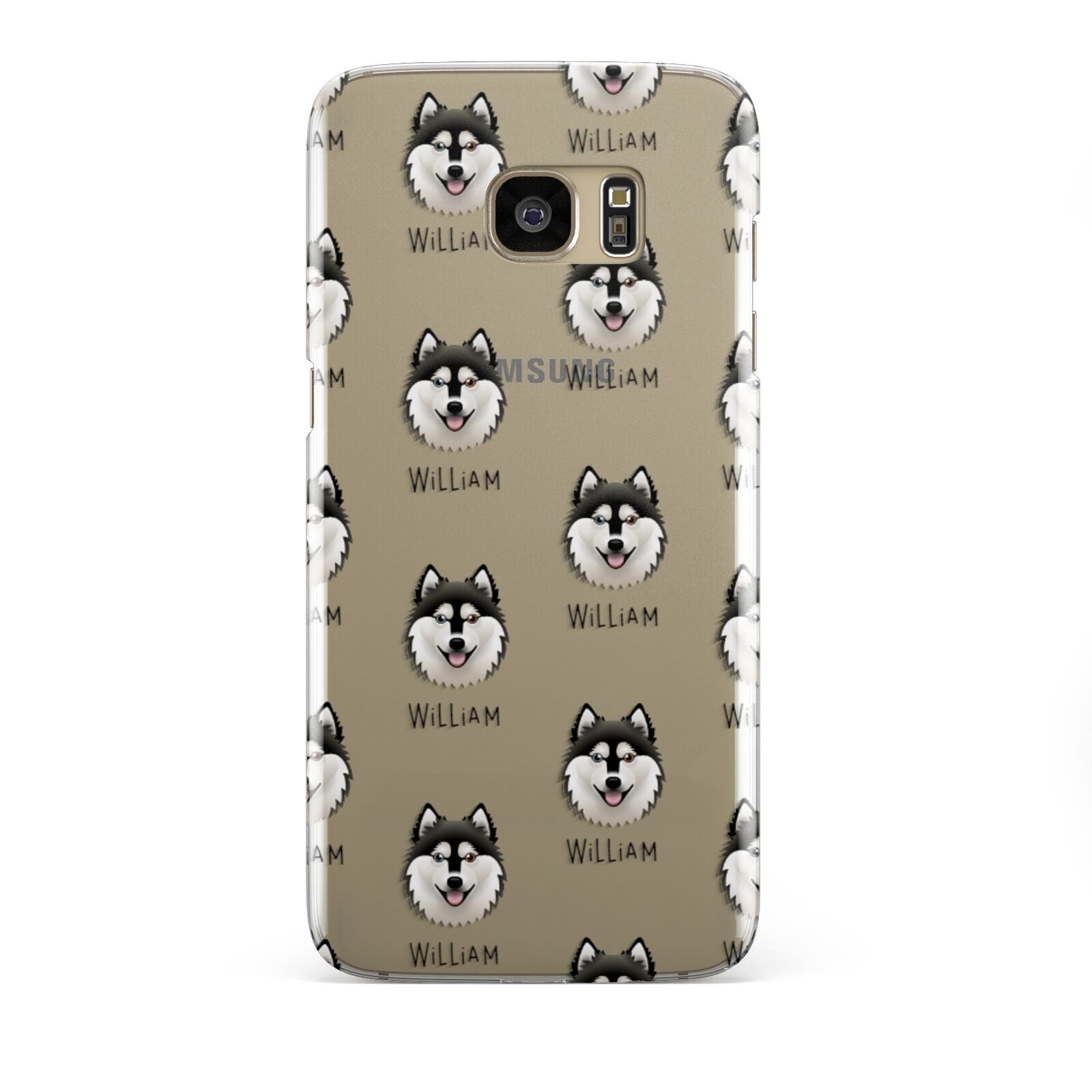 Alaskan Klee Kai Icon with Name Samsung Galaxy S7 Edge Case