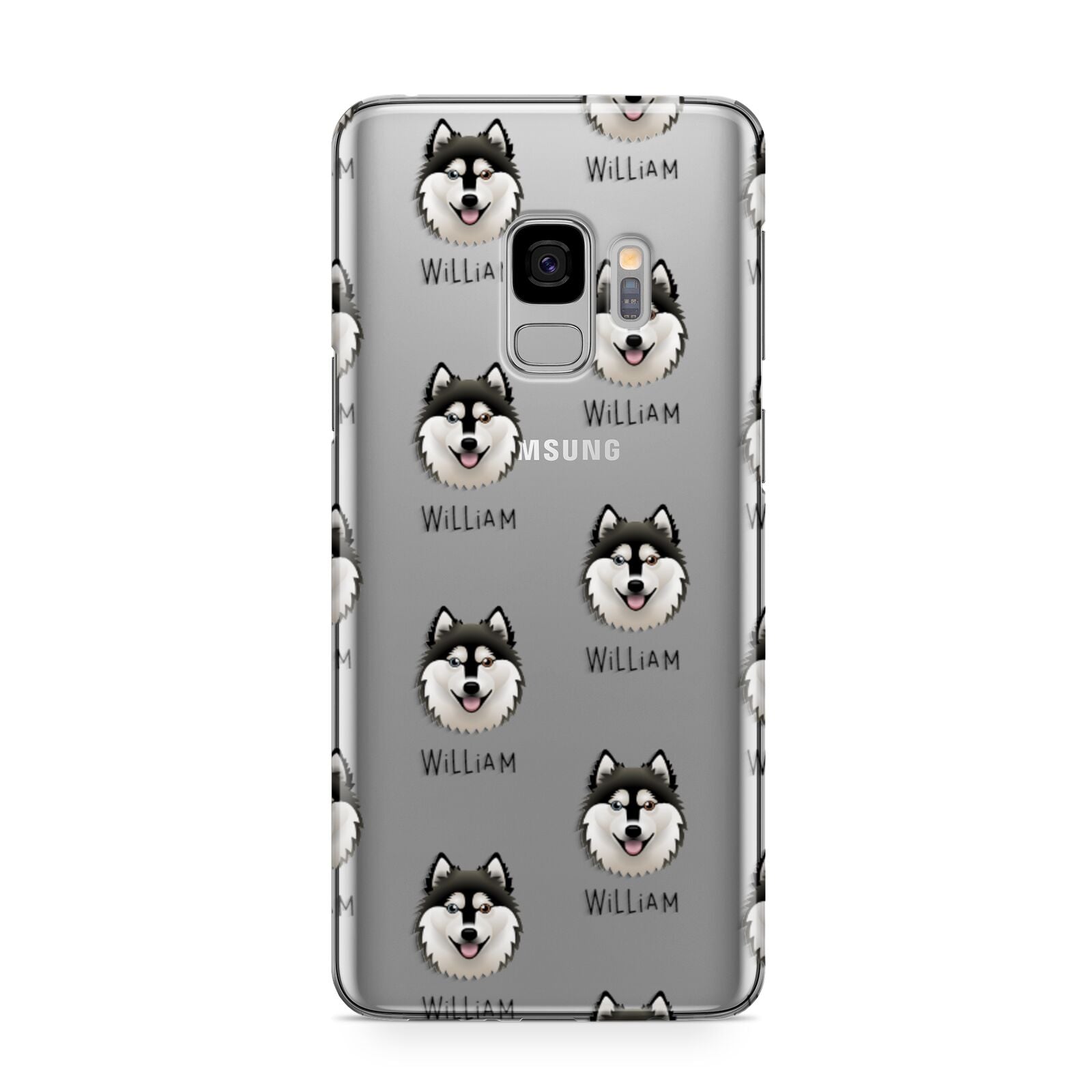 Alaskan Klee Kai Icon with Name Samsung Galaxy S9 Case