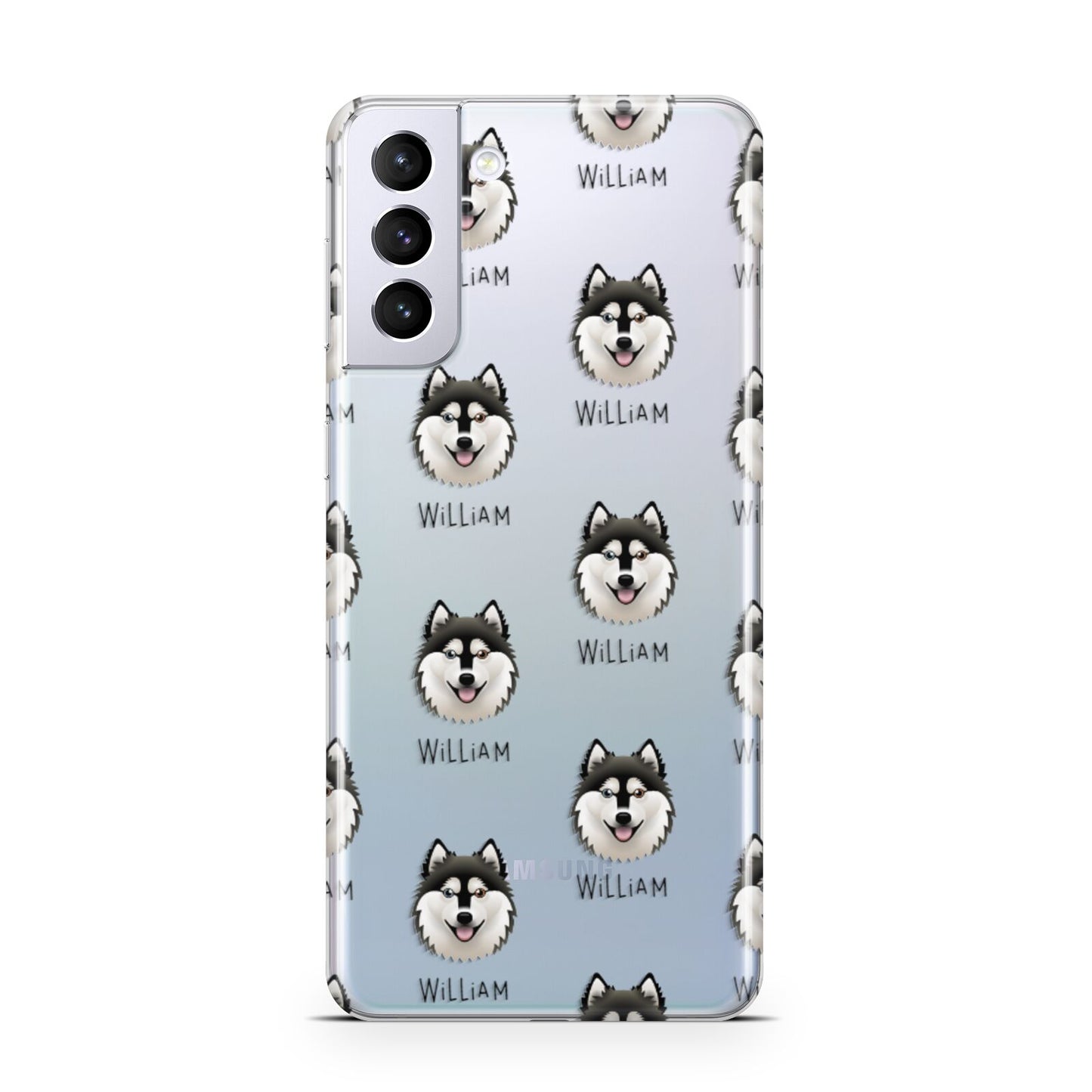 Alaskan Klee Kai Icon with Name Samsung S21 Plus Phone Case