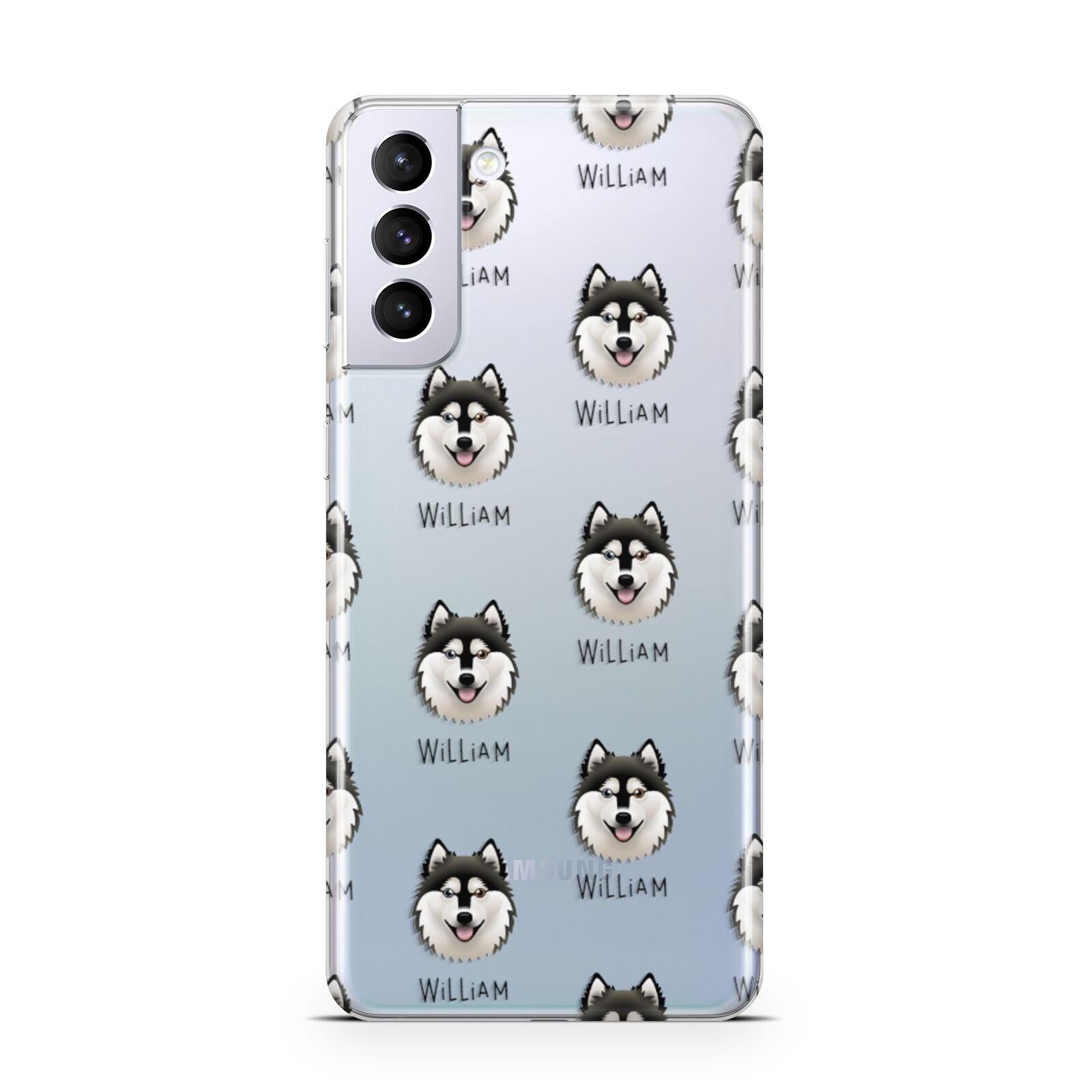 Alaskan Klee Kai Icon with Name Samsung S21 Plus Phone Case