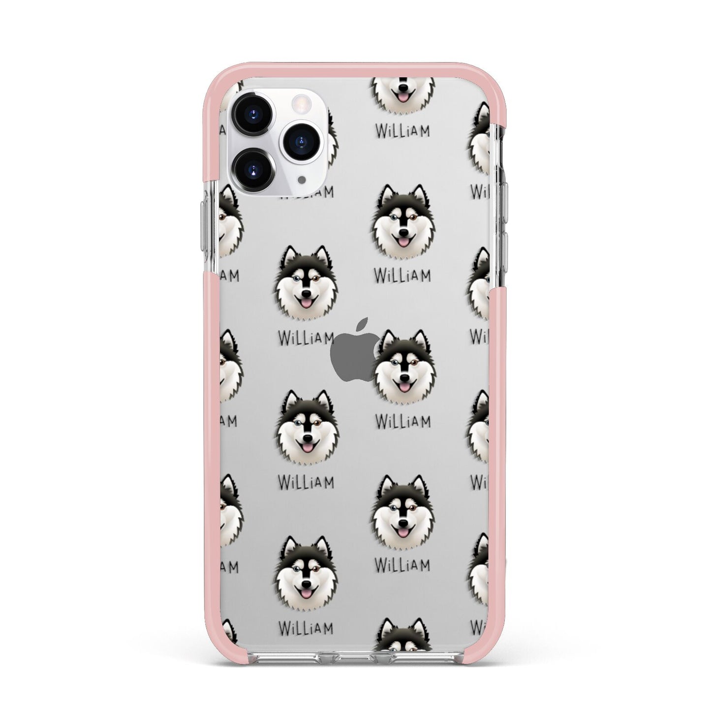 Alaskan Klee Kai Icon with Name iPhone 11 Pro Max Impact Pink Edge Case