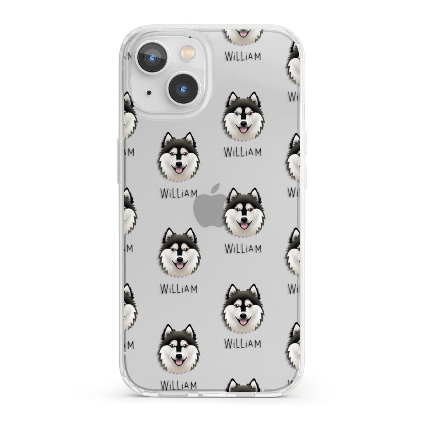 Alaskan Klee Kai Icon with Name iPhone 13 Clear Bumper Case
