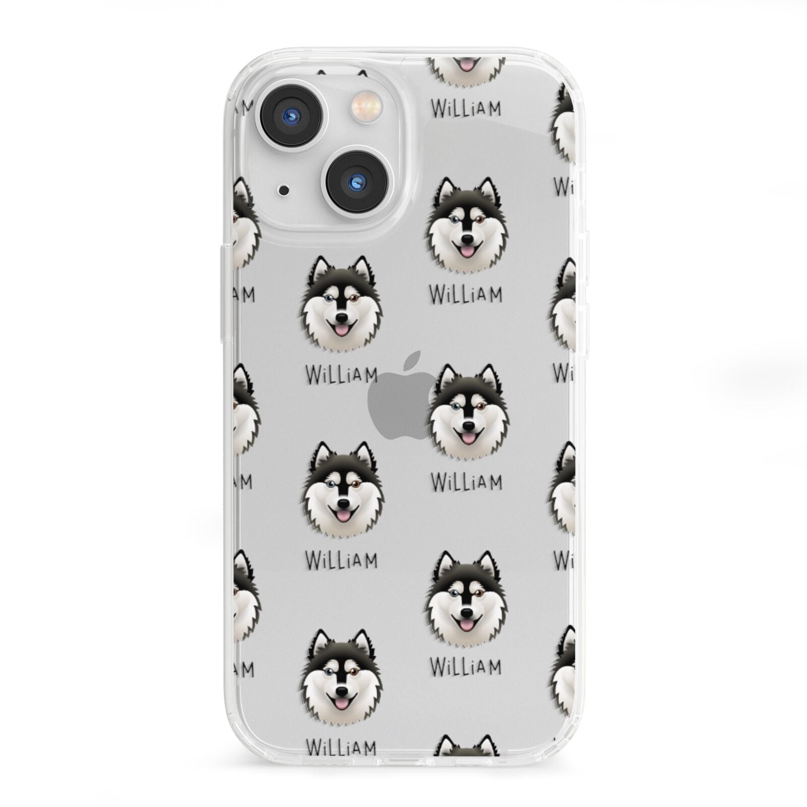Alaskan Klee Kai Icon with Name iPhone 13 Mini Clear Bumper Case