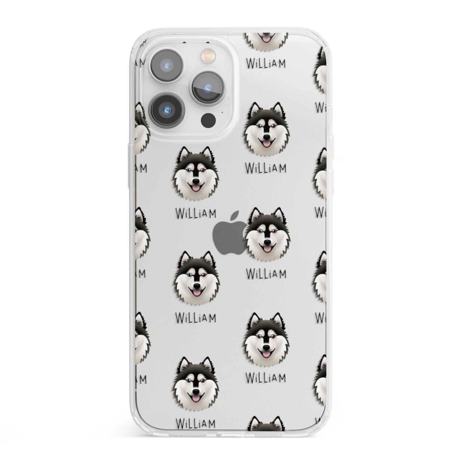 Alaskan Klee Kai Icon with Name iPhone 13 Pro Max Clear Bumper Case