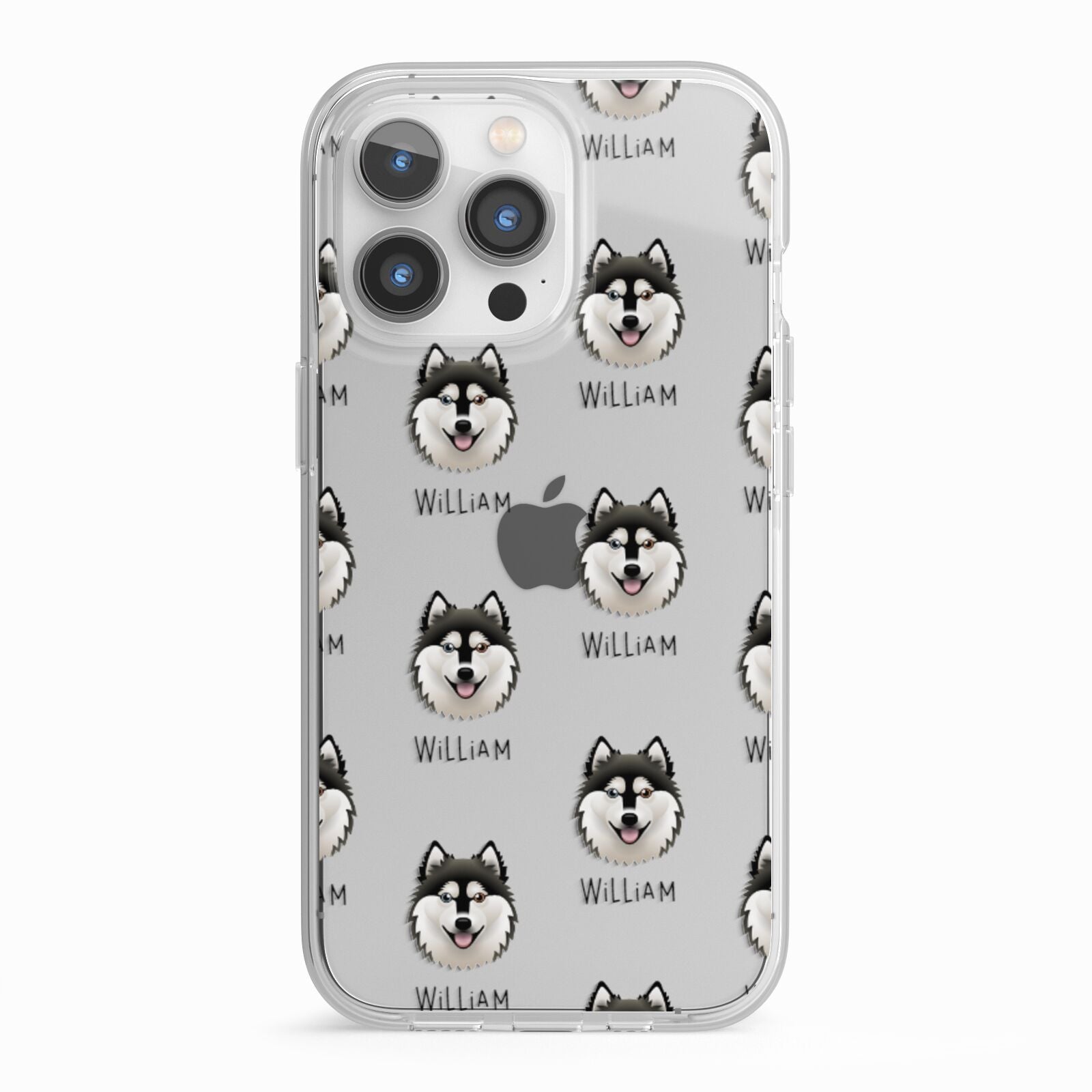 Alaskan Klee Kai Icon with Name iPhone 13 Pro TPU Impact Case with White Edges