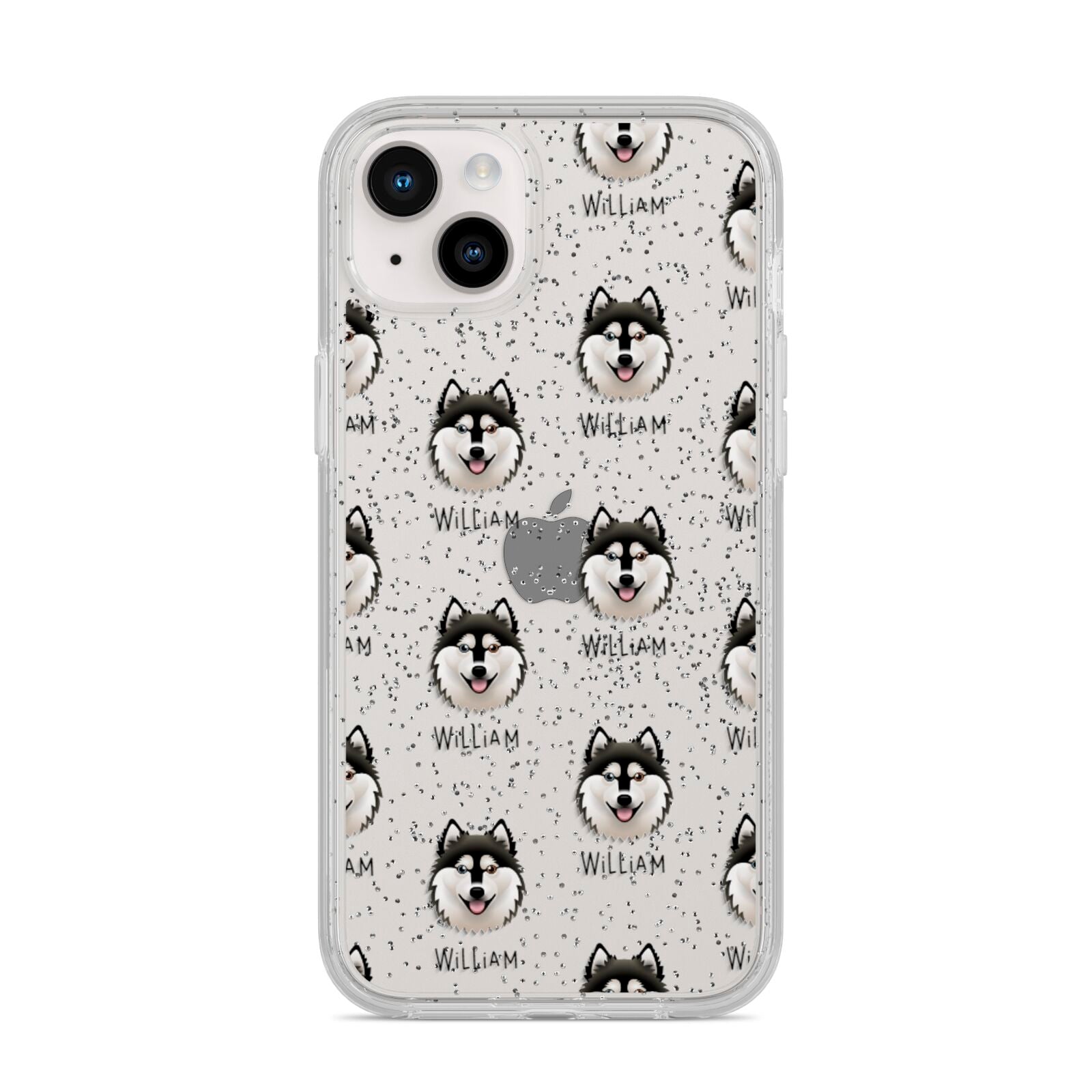 Alaskan Klee Kai Icon with Name iPhone 14 Plus Glitter Tough Case Starlight