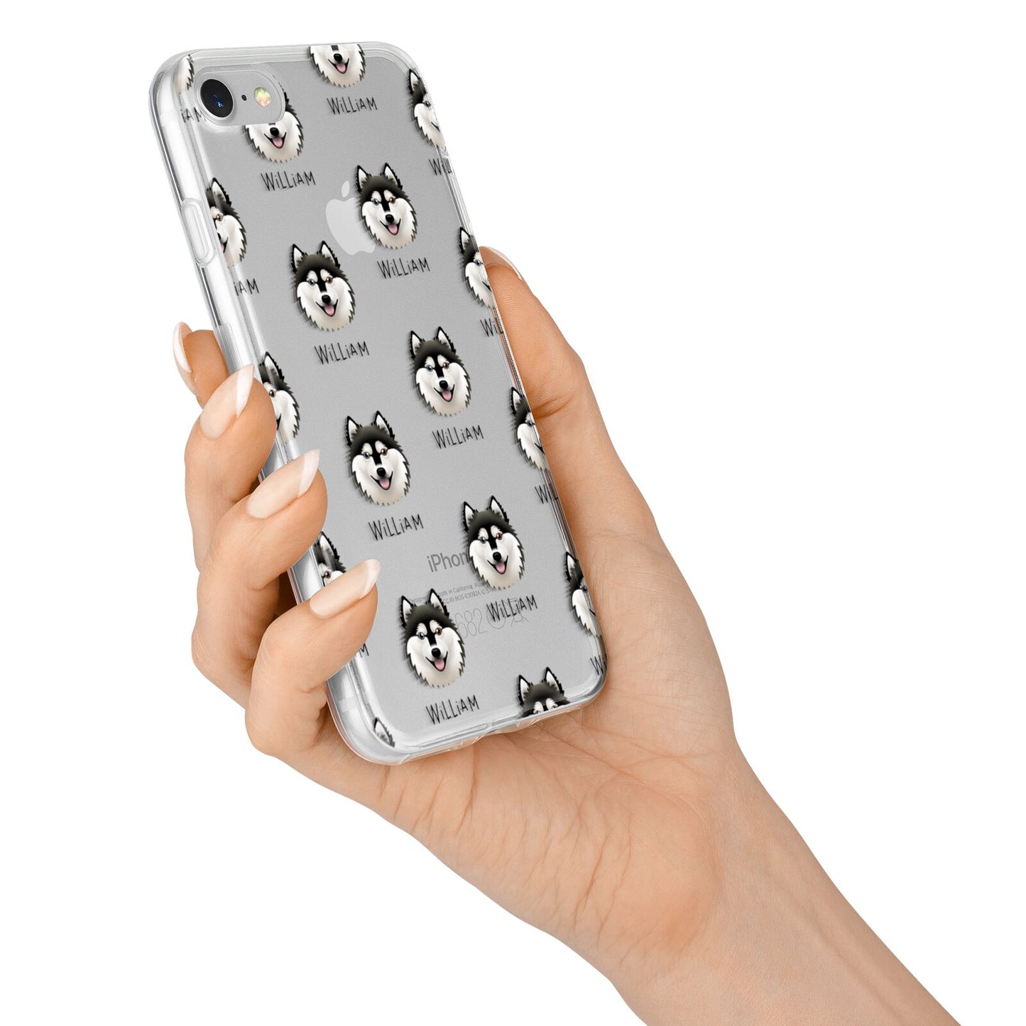 Alaskan Klee Kai Icon with Name iPhone 7 Bumper Case on Silver iPhone Alternative Image