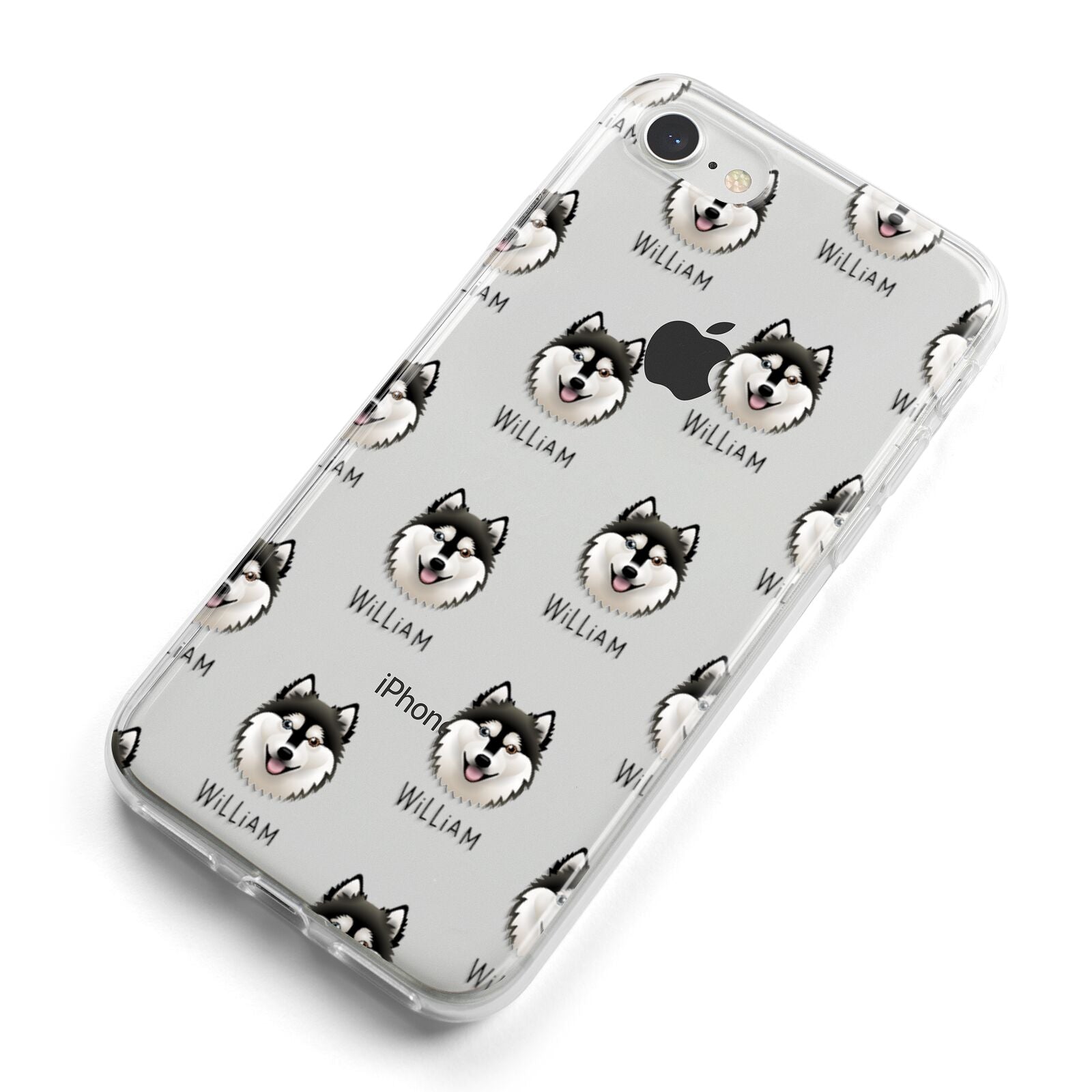 Alaskan Klee Kai Icon with Name iPhone 8 Bumper Case on Silver iPhone Alternative Image