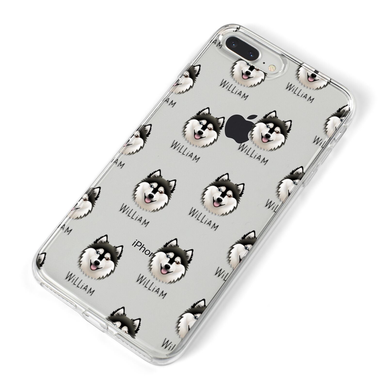Alaskan Klee Kai Icon with Name iPhone 8 Plus Bumper Case on Silver iPhone Alternative Image