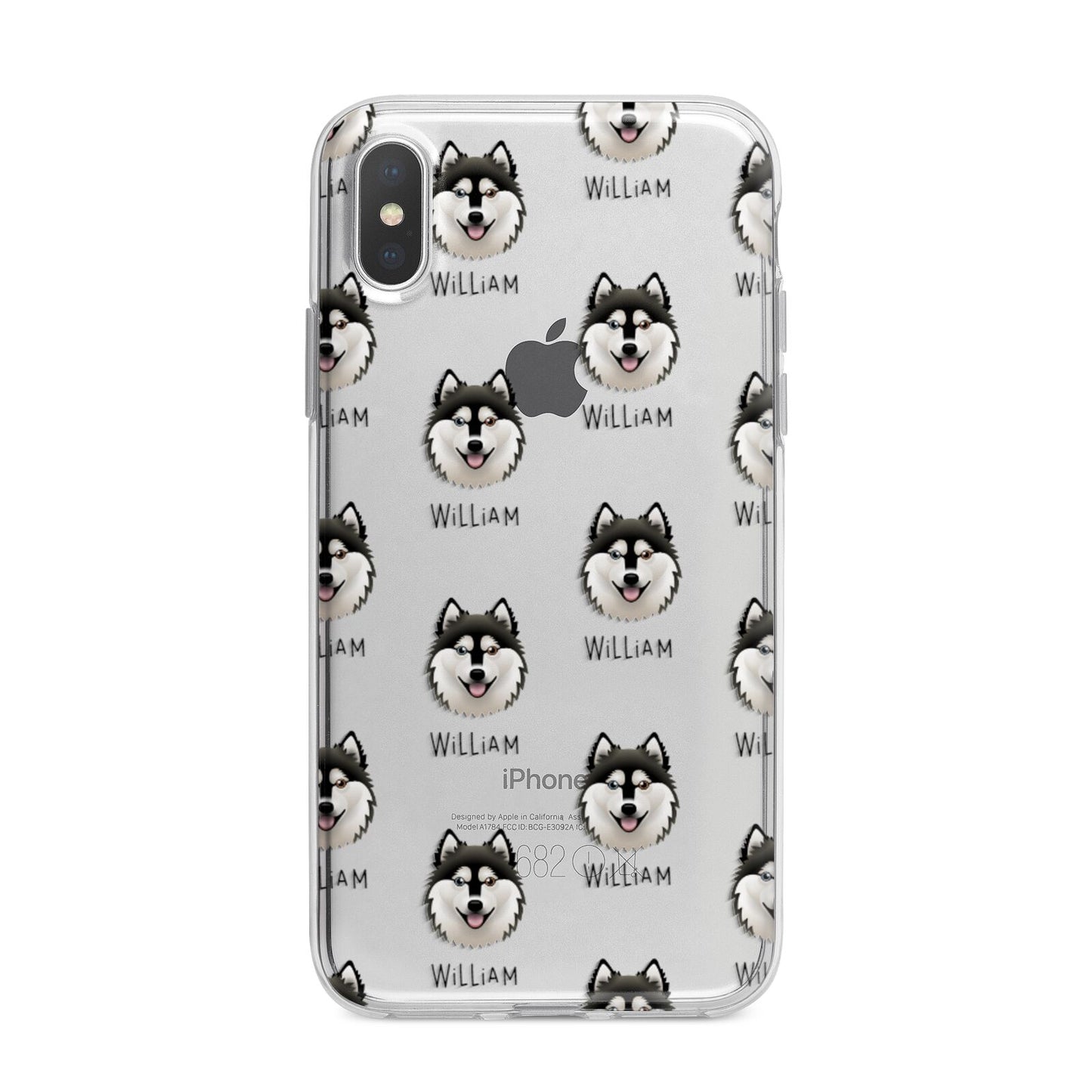 Alaskan Klee Kai Icon with Name iPhone X Bumper Case on Silver iPhone Alternative Image 1