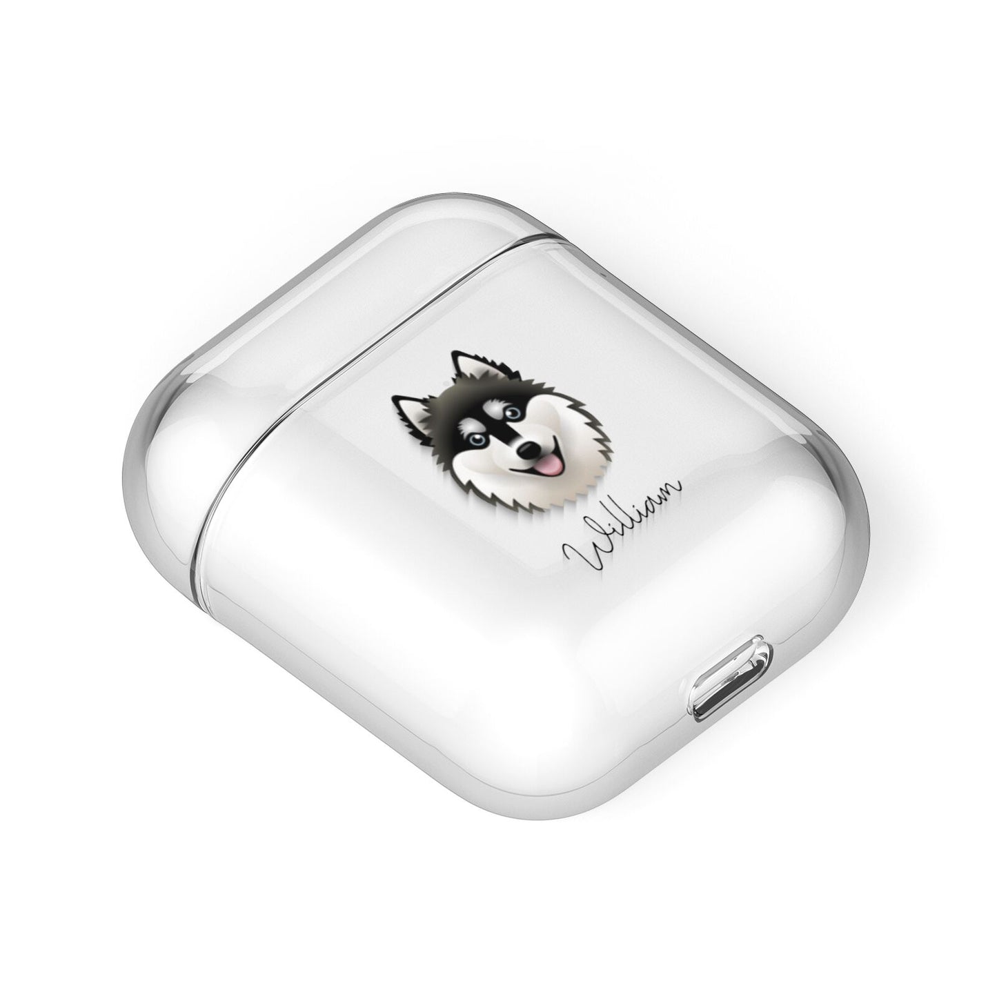 Alaskan Klee Kai Personalised AirPods Case Laid Flat