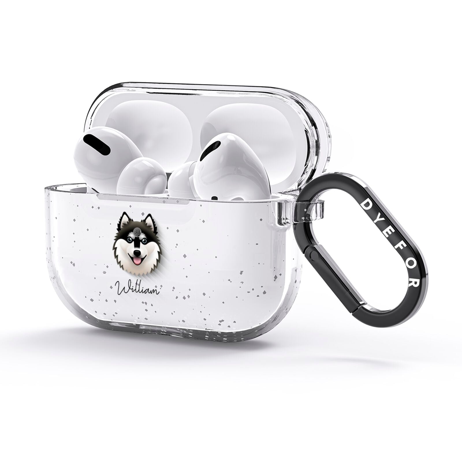 Alaskan Klee Kai Personalised AirPods Glitter Case 3rd Gen Side Image