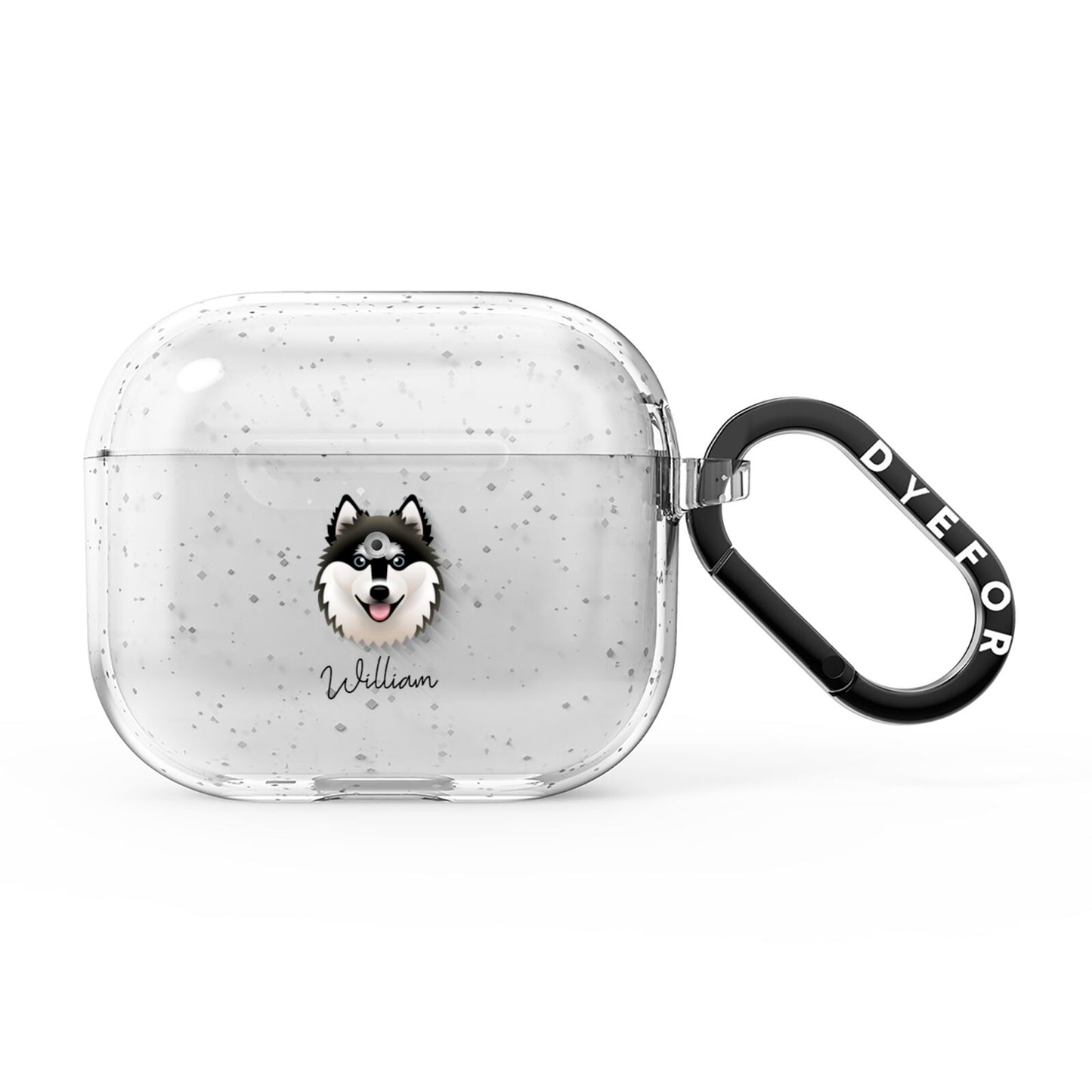Alaskan Klee Kai Personalised AirPods Glitter Case 3rd Gen