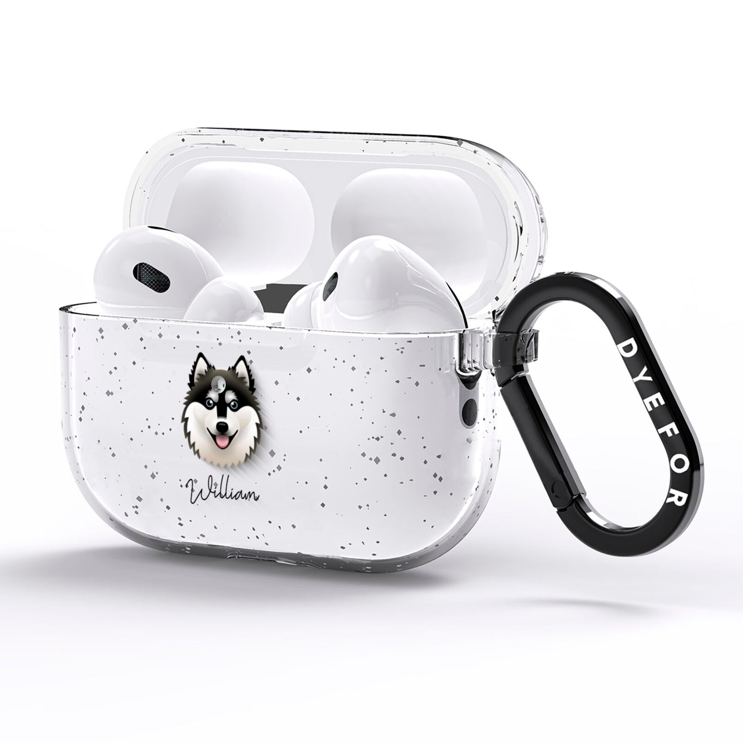 Alaskan Klee Kai Personalised AirPods Pro Glitter Case Side Image