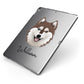 Alaskan Klee Kai Personalised Apple iPad Case on Grey iPad Side View