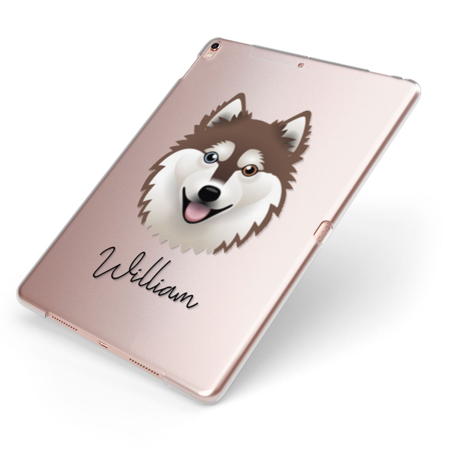 Alaskan Klee Kai Personalised Apple iPad Case on Rose Gold iPad Side View