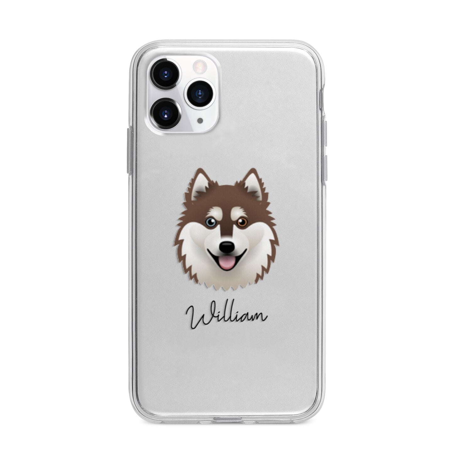 Alaskan Klee Kai Personalised Apple iPhone 11 Pro Max in Silver with Bumper Case