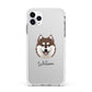 Alaskan Klee Kai Personalised Apple iPhone 11 Pro Max in Silver with White Impact Case