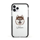 Alaskan Klee Kai Personalised Apple iPhone 11 Pro in Silver with Black Impact Case