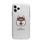 Alaskan Klee Kai Personalised Apple iPhone 11 Pro in Silver with Bumper Case