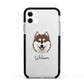 Alaskan Klee Kai Personalised Apple iPhone 11 in White with Black Impact Case