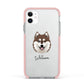 Alaskan Klee Kai Personalised Apple iPhone 11 in White with Pink Impact Case