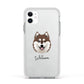 Alaskan Klee Kai Personalised Apple iPhone 11 in White with White Impact Case