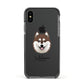 Alaskan Klee Kai Personalised Apple iPhone Xs Impact Case Black Edge on Black Phone
