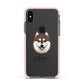 Alaskan Klee Kai Personalised Apple iPhone Xs Impact Case Pink Edge on Black Phone