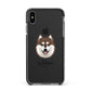 Alaskan Klee Kai Personalised Apple iPhone Xs Max Impact Case Black Edge on Black Phone