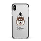 Alaskan Klee Kai Personalised Apple iPhone Xs Max Impact Case Black Edge on Silver Phone