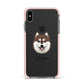 Alaskan Klee Kai Personalised Apple iPhone Xs Max Impact Case Pink Edge on Black Phone