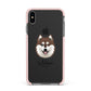 Alaskan Klee Kai Personalised Apple iPhone Xs Max Impact Case Pink Edge on Black Phone