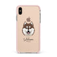 Alaskan Klee Kai Personalised Apple iPhone Xs Max Impact Case Pink Edge on Gold Phone