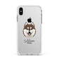 Alaskan Klee Kai Personalised Apple iPhone Xs Max Impact Case White Edge on Silver Phone