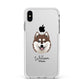 Alaskan Klee Kai Personalised Apple iPhone Xs Max Impact Case White Edge on Silver Phone