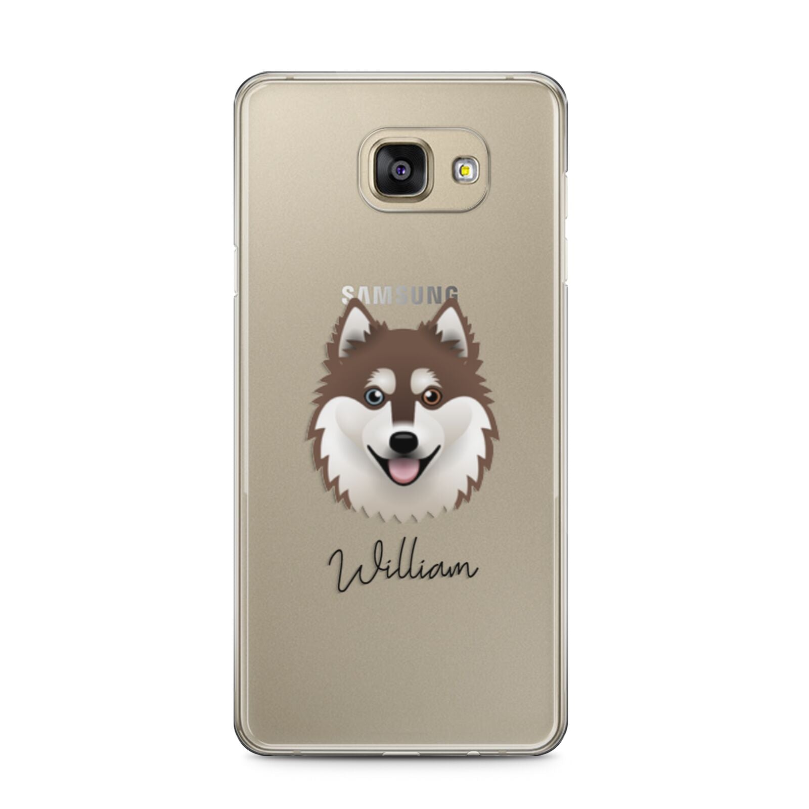 Alaskan Klee Kai Personalised Samsung Galaxy A5 2016 Case on gold phone