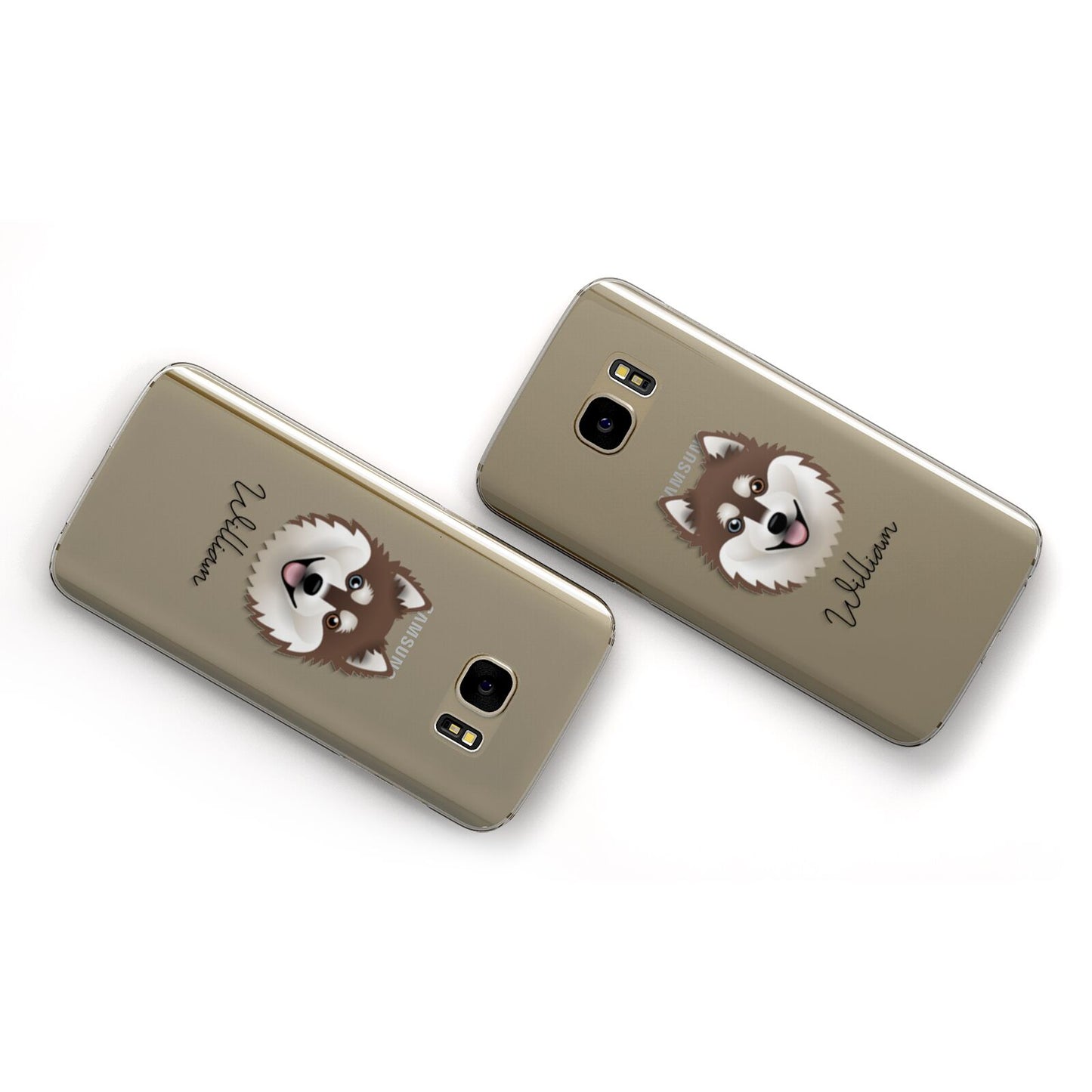 Alaskan Klee Kai Personalised Samsung Galaxy Case Flat Overview
