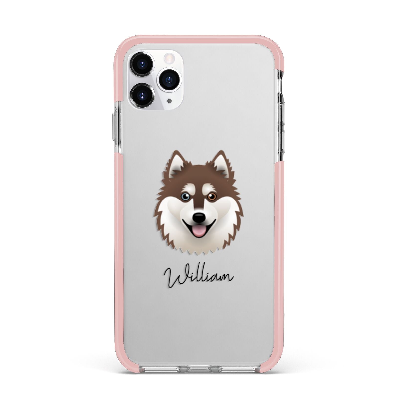 Alaskan Klee Kai Personalised iPhone 11 Pro Max Impact Pink Edge Case