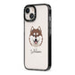 Alaskan Klee Kai Personalised iPhone 13 Black Impact Case Side Angle on Silver phone