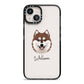 Alaskan Klee Kai Personalised iPhone 13 Black Impact Case on Silver phone