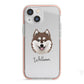 Alaskan Klee Kai Personalised iPhone 13 Mini TPU Impact Case with Pink Edges