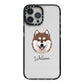 Alaskan Klee Kai Personalised iPhone 13 Pro Max Black Impact Case on Silver phone