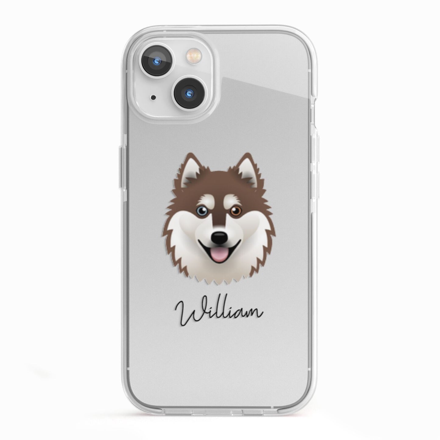 Alaskan Klee Kai Personalised iPhone 13 TPU Impact Case with White Edges