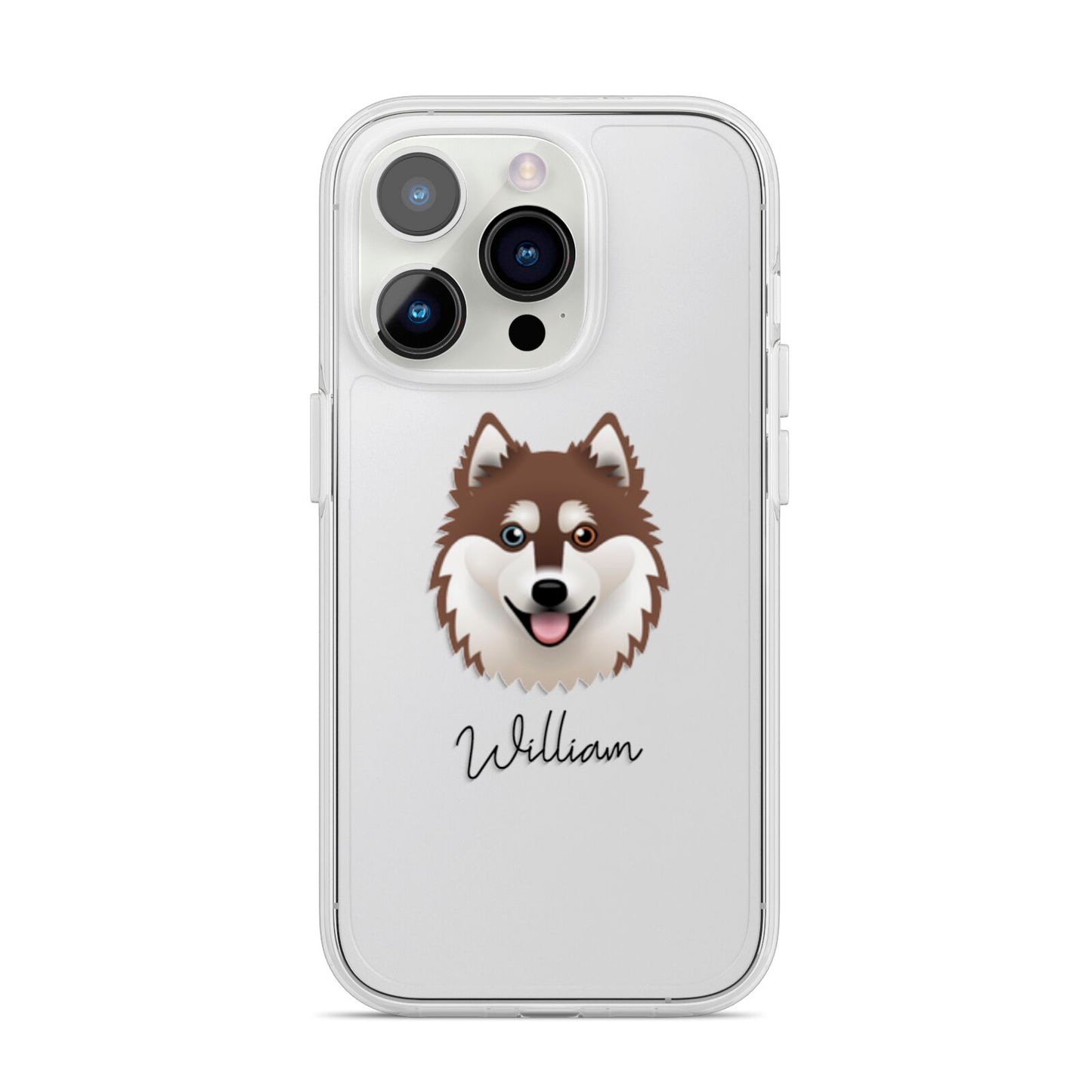 Alaskan Klee Kai Personalised iPhone 14 Pro Clear Tough Case Silver