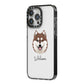 Alaskan Klee Kai Personalised iPhone 14 Pro Max Black Impact Case Side Angle on Silver phone
