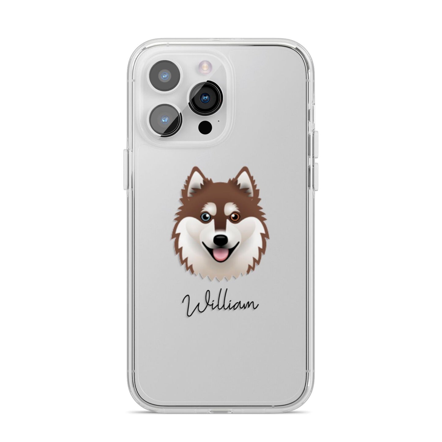 Alaskan Klee Kai Personalised iPhone 14 Pro Max Clear Tough Case Silver