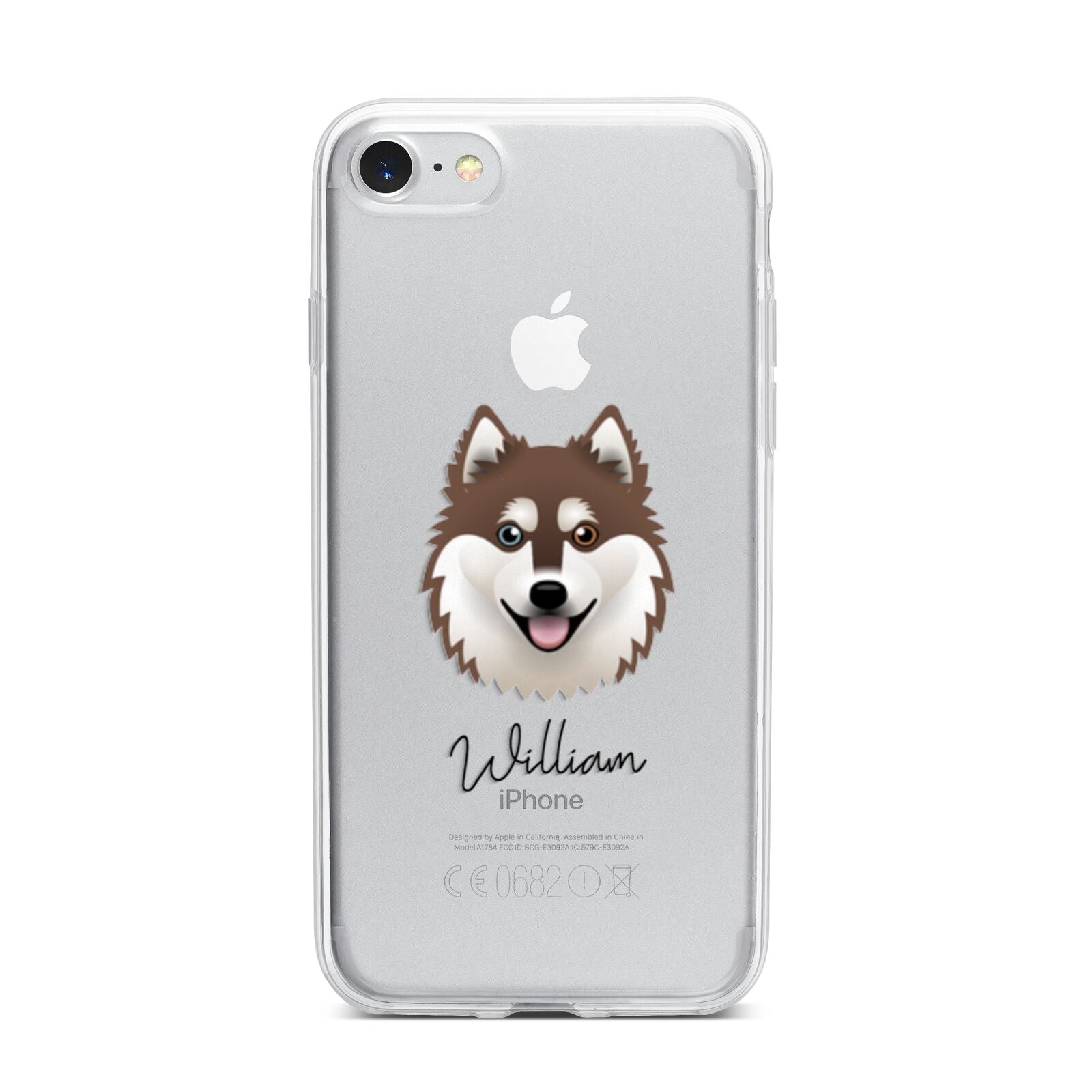 Alaskan Klee Kai Personalised iPhone 7 Bumper Case on Silver iPhone