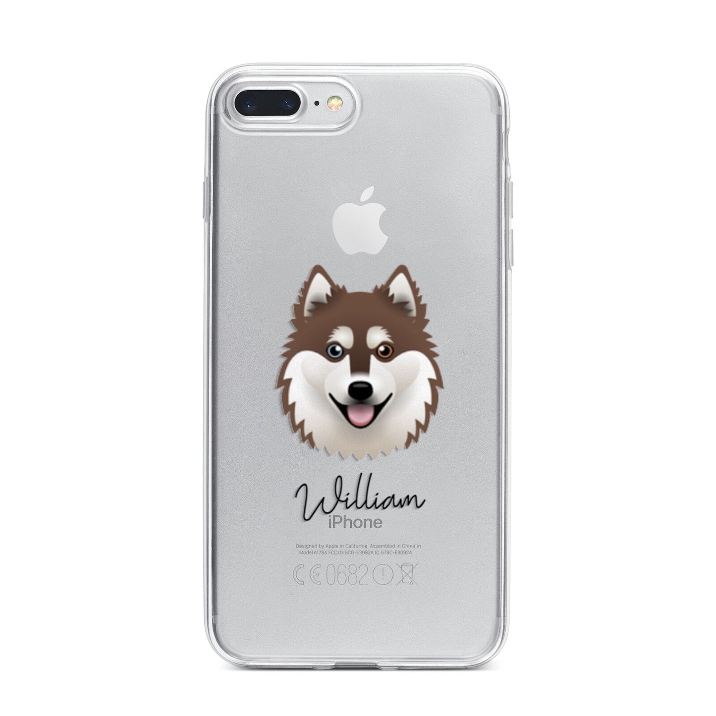 Alaskan Klee Kai Personalised iPhone 7 Plus Bumper Case on Silver iPhone