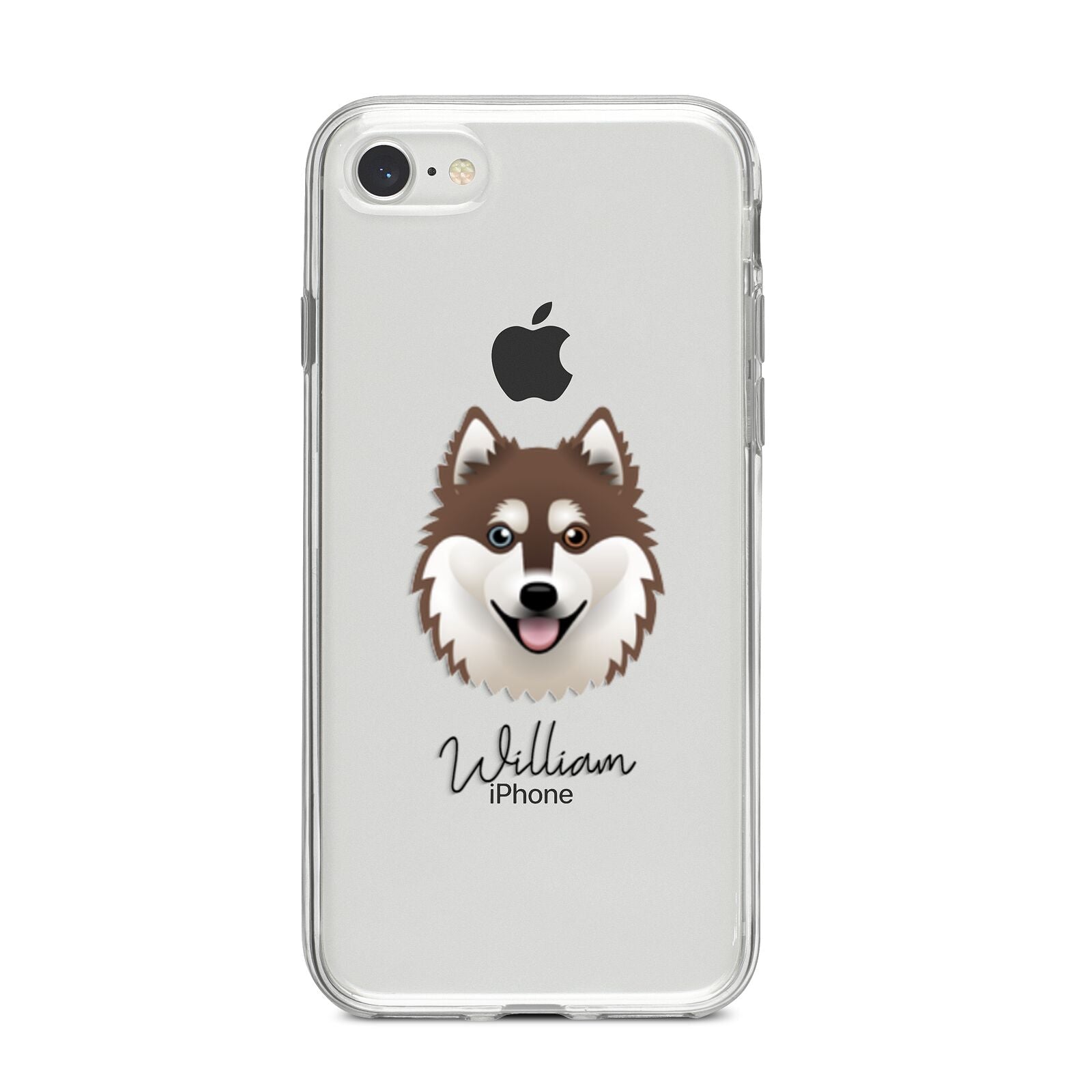 Alaskan Klee Kai Personalised iPhone 8 Bumper Case on Silver iPhone